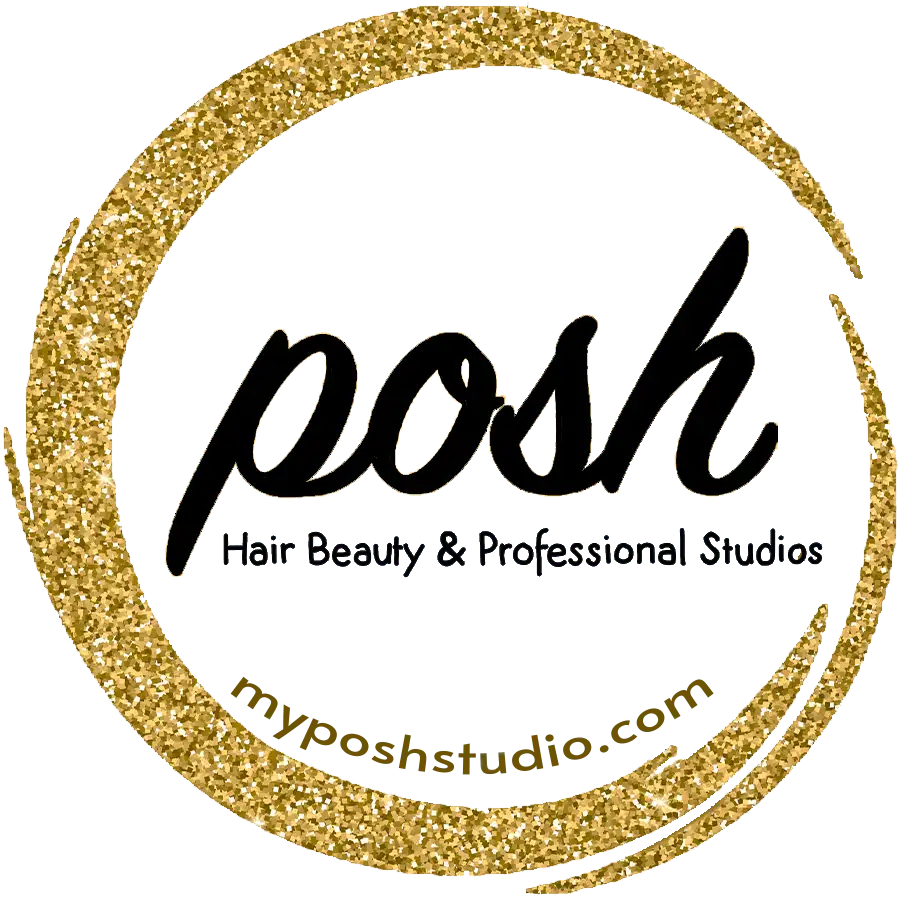 POSH Hair Beauty and Professional Studios logo with URL